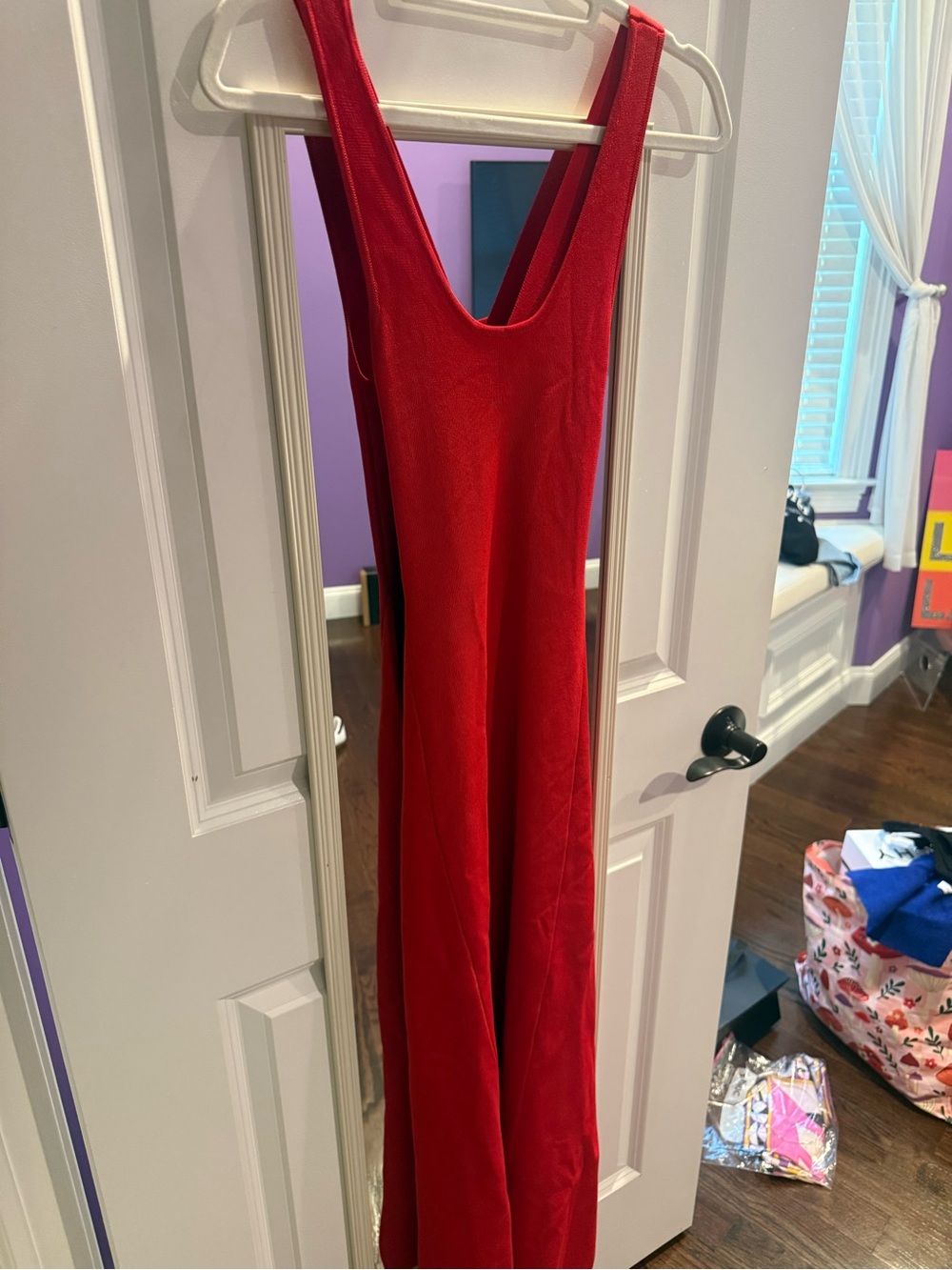 WeWoreWhat Red Scoop Neck Midi Dress